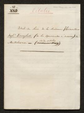VI. Academia Florimontana degli Invogliati (dels apassionats o desitjosos) de Monteleone (1859) (...