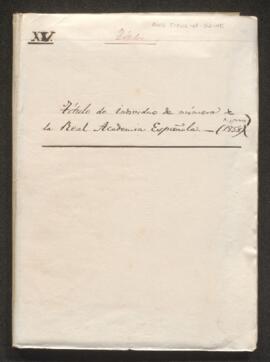 XV. Reial Acadèmia Espanyola (sig: 281/15)