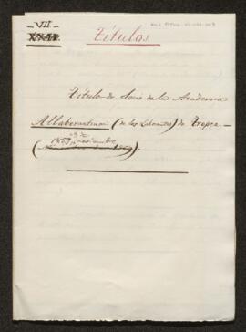 VII. -Títol de Soci d l' Academia Allaborantium (dels laborants de Tropea) (1859)  (sig: 279/7)