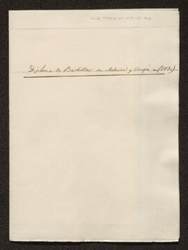 Diploma de Batxiller en Medicina i Cirugia (sig: 243/5-02) (1830)