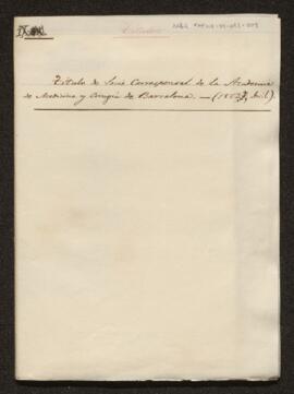IX. Acadèmia de Medicina i Cirurgia de Barcelona (sig: (281/9)