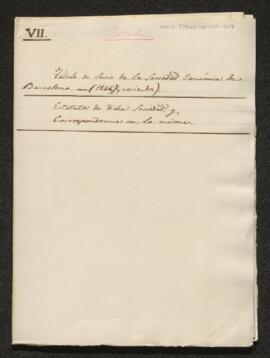 VII. Societat Econòmica de Barcelona (sig: 281/7)