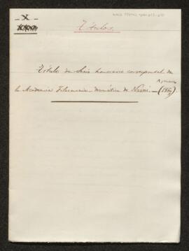 X. Títol de soci honorari corresponsal de l'Acadèmia Filosòfic-Dramàtica de Narni (1860)  (sig: 2...