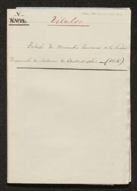 V. Societat Imperial de Constantinoble (sig: 279/5)