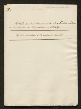 V. Societat Mèdica d'Emulació de Barcelona (1842-1843) (sig: 281/5)