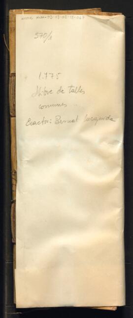 Llibre de talles comunes. Clavari: Bernat Mesquida 1775 (SIG 570/1)
