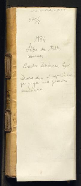 Llibre de talles comunes. Clavari: Bartomeu Capó 1784 (SIG 570/4)