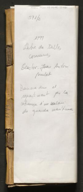 Llibre de talles comunes. Clavari: Joan Antoni Mulet 1799 (SIG 571/2)
